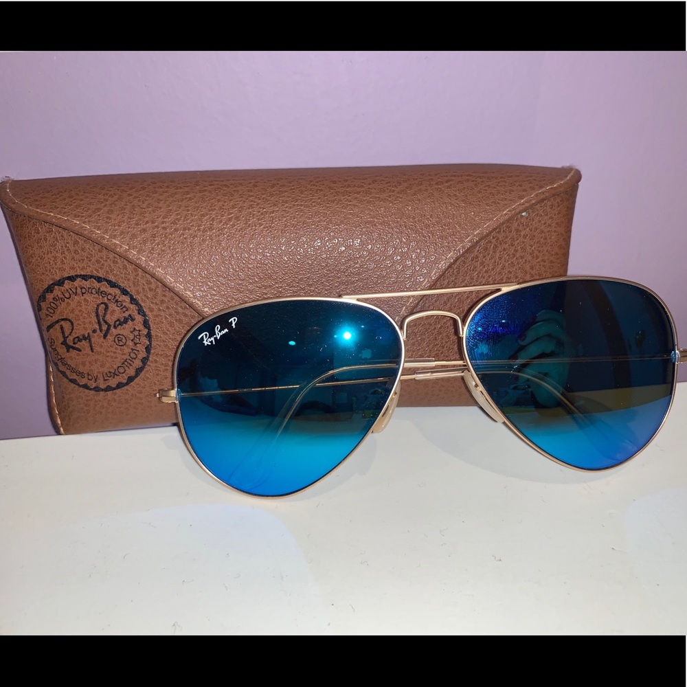 Ray Ban Aviator Blue Flash Lenses
